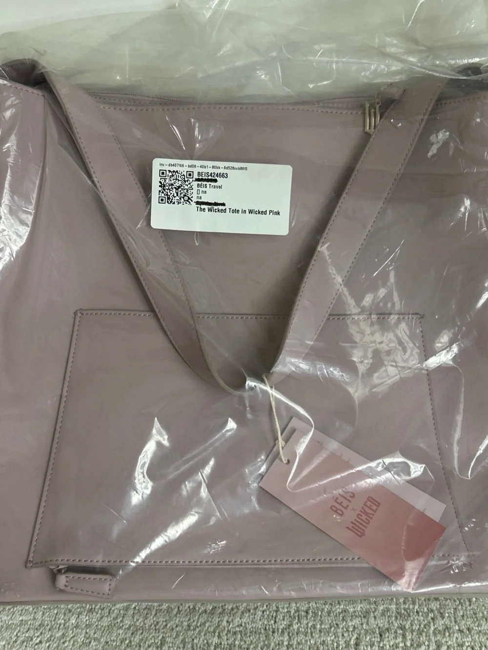 Beis wicked pink tote NWT   Soft Pink Tote Bag – vegan leather Retail $118